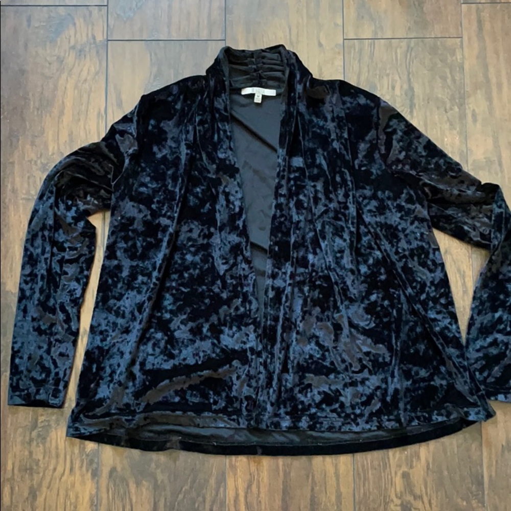 * BB Dakota draped cardigan in black velvet